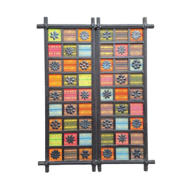 Marina Home Handcrafted Artisanal Wall Panel with Floral Iron Accents