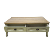 Two-Tone Farmhouse Coffee Table with Storage Drawers