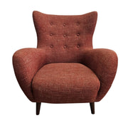 Article Mod Mid-Century Rust Brown Fabric Lounge Armchair