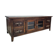 Elegant Marina Homes Wooden Media Console with Glass Doors