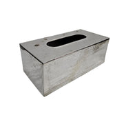 Modern Hammered Silver Metal Tissue Box Holder