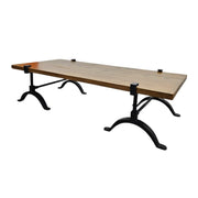 Rustic Industrial Reclaimed Wood Coffee Table with Cast Iron Legs