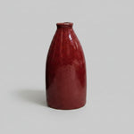 Vibrant Glossy Crimson Red Glazed Ceramic Bottle-Neck Vase
