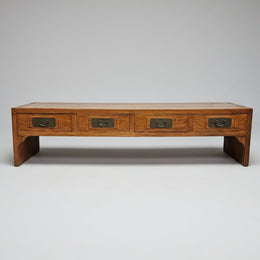 Rustic Solid Wood 4-Drawer Kang Table & Media Console