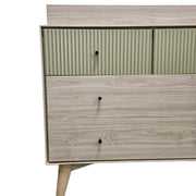 Coxley Mid-Century Style Fluted Green and Ash Nursery Dresser