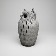 Hand-Textured Ceramic Owl Sculpture Pot