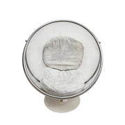 Futuristic Clear Acrylic Pedestal Bubble Chair with White Base