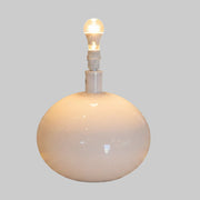 Luminous White Opal Glass Large Globe Table Lamp Base