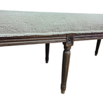 The One Vintage Style Cream Upholstered Long Bench with Fluted Legs
