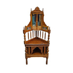Exquisite Victorian Style Mirrored Carved Timber Corner Display Shelf