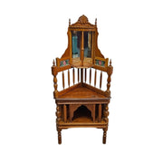 Exquisite Victorian Style Mirrored Carved Timber Corner Display Shelf