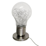 KARE Contemporary Oversized Silver Wire Glass Light Bulb Table Lamp