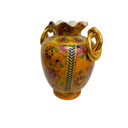 Oriental Satsuma Style Hand Painted Ceramic Urn Vase