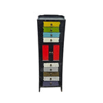 Playful Multicolour Hand Painted Wooden Tallboy Chest of Drawers