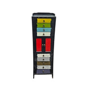 Playful Multicolour Hand Painted Wooden Tallboy Chest of Drawers