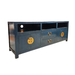 Midnight Azure Oriental Style Media Console