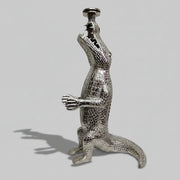 Eccentric Retro Silver Crocodile Metal Candle Holder