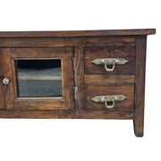 Elegant Marina Homes Wooden Media Console with Glass Doors