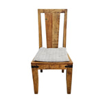 Handcrafted Solid Teak Wood Dining Chair with Iron Brackets