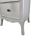 Glamorous Silver Leaf French Provincial Bedside Table