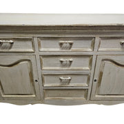 Provincial Charm Hand-Distressed Cream Sideboard Cabinet