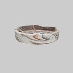 Polished Earthy Swirl Calacatta Marble Round Vanity Key Tray