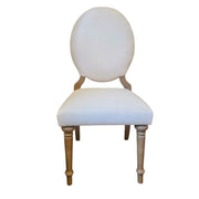 Charming French Provincial Upholstered Oval Back Dining Chair