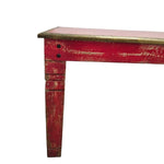 Hand-Finished Distressed Crimson Dining Table by Lucky Furniture
