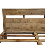 Artisan Hand-Carved Mango Wood King Bed Frame