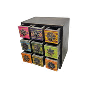 Heritage Hand Painted Multi Colour 9 Drawer Mini Spice Chest