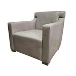 Contemporary Minimalist Grey Leather Armchair