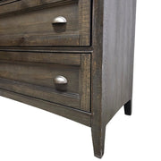 Rustic Slate Gray Tallboy Chest of Five Drawers