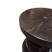 Sculptural Dark Wood Accent Stool