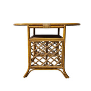 Mid-Century Oval Rattan Bistro Dining Table