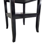 Classic Midnight Black Nightstand with Brass Accents