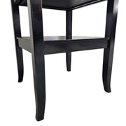 Classic Midnight Black Nightstand with Brass Accents