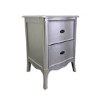 Glamorous Silver Leaf French Provincial Bedside Table