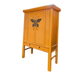 Chinese Vintage Elm Wedding Cabinet Butterfly Hardware