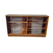 Solid Oak Cabinet with Glass Slide Doors