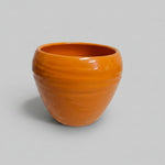 Vibrant Retro Glossy Orange Ceramic Planter Pot