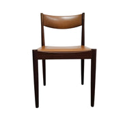 Classic Danish-Style Cognac Faux Leather Chair
