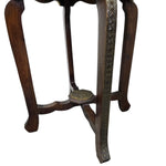 Vintage Style Brass Embossed Two Drawer Tall Side Table