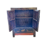 Antique Chinese Red Lacquer Hand Painted Small Side Cabinet