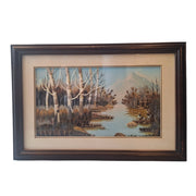 Rustic Framed Folk Art Landscape