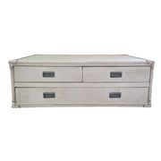 Vintage Traveler Cream Studded Trunk Coffee Table
