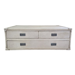 Vintage Traveler Cream Studded Trunk Coffee Table