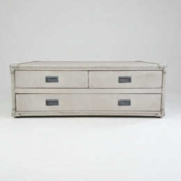 Vintage Traveler Cream Studded Trunk Coffee Table