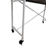 Industrial Metal and Wood 4-Drawer Console Table on Casters