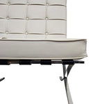 Mid-Century Style Beige Leather Tufted Barcelona Style Lounge Chair