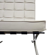 Mid-Century Style Beige Leather Tufted Barcelona Style Lounge Chair